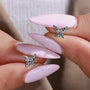 White gold diamond butterfly earrings with unique design