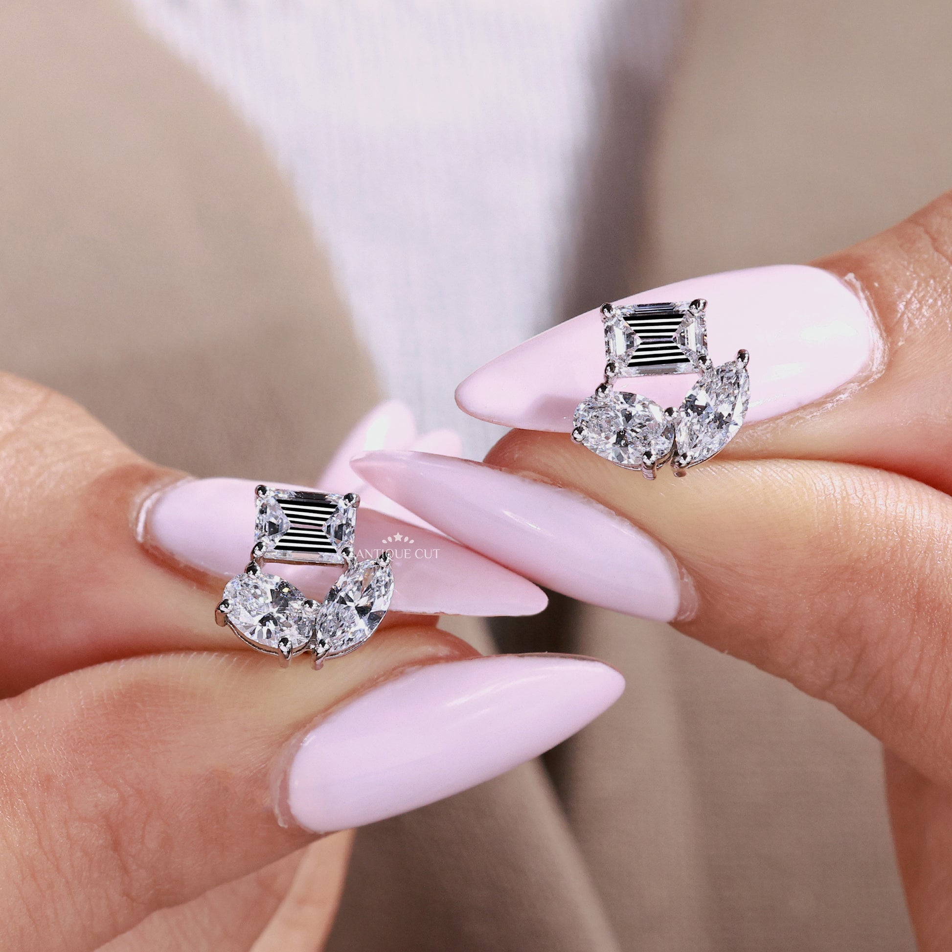 Modern lab created diamond earrings jewelry