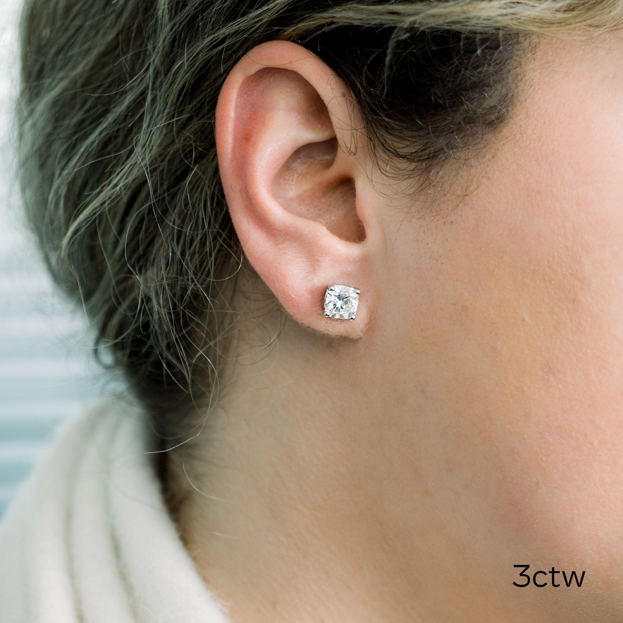 Boucles d’oreilles en diamant Diamond Stud cultivées en laboratoire DEF Color VS+ Clarity