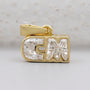 CM diamond alphabet letter pendant in yellow gold