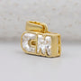 Yellow gold CM diamond letter necklace