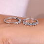 Heart hoop earrings with secure diamond setting