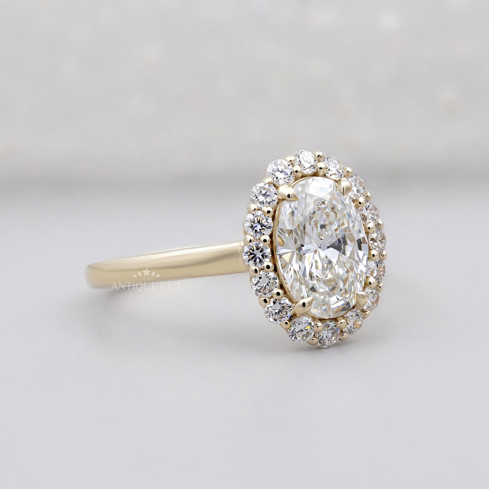 Oval Halo Engagement Ring | 1.50ct Oval Center with 0.50ct Diamond Halo | Gold Oval Diamond Ring | Classic Halo Ring | Bridal Ring