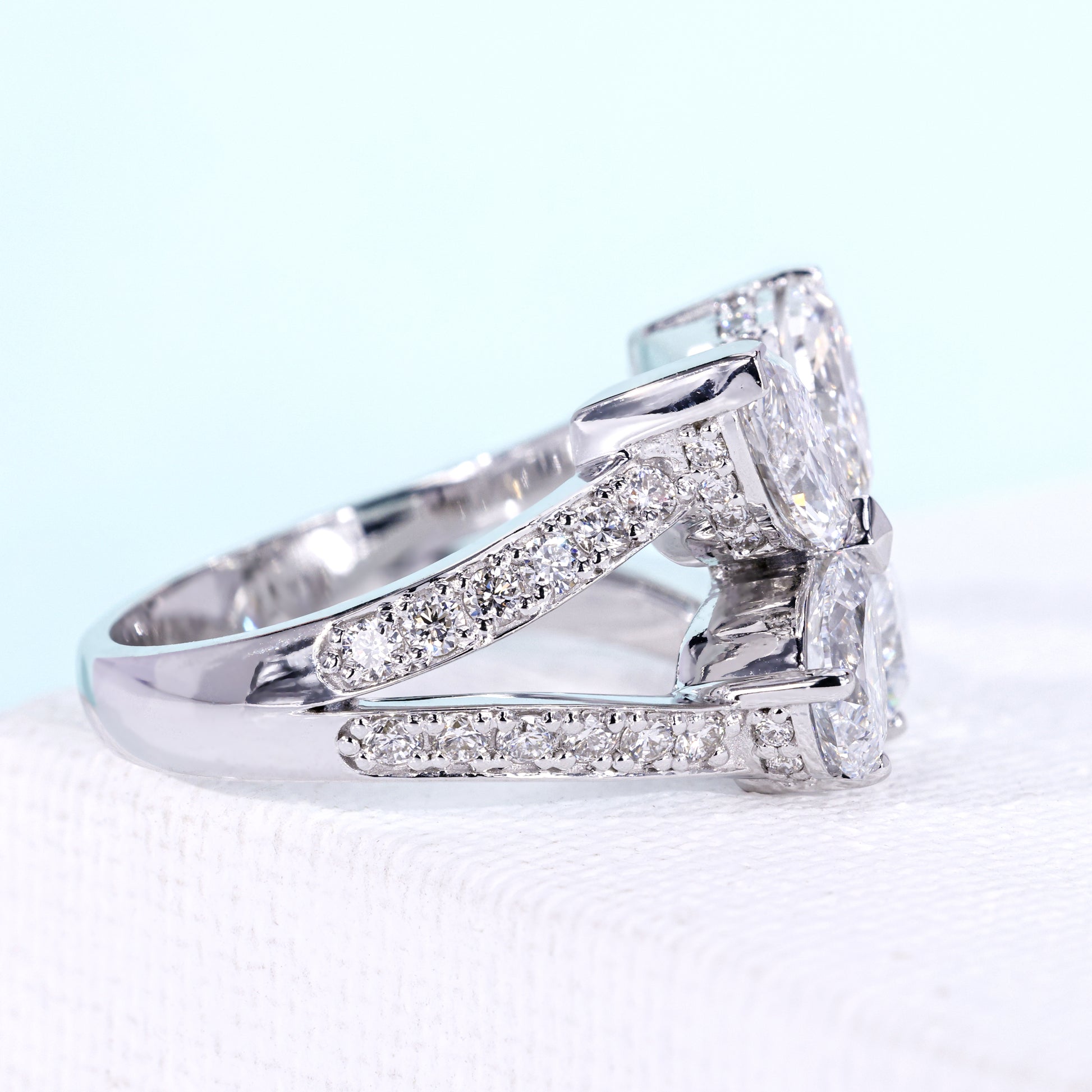 Lab grown butterfly engagement ring in white gold
