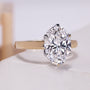 Two tone oval lab grown engagement ring