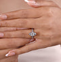 Women’s engagement ring with a hidden halo setting

