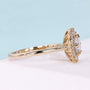 Women engagement ring with floral diamond halo