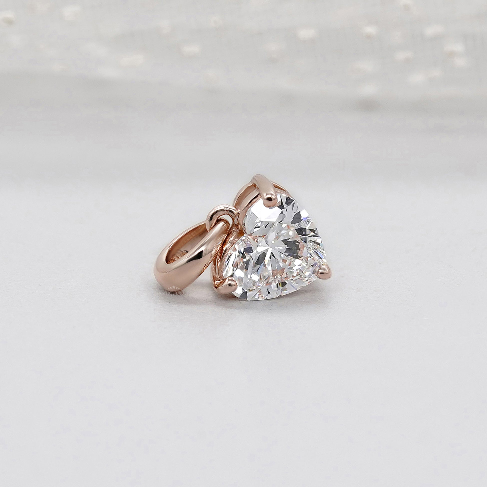 1.00ct Heart Lab Grown Diamond Pendant Necklace | Rose Gold Solitaire with Chain | IGI Certified