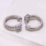 Round cut diamond hoop earrings with secure closure