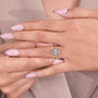 Radiant diamond hidden halo engagement ring
