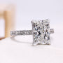 Radiant Cut Lab Grown Diamond Engagement Ring with Pave Band