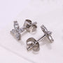 Elegant marquise cluster stud earrings with diamond accents