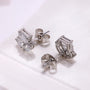 White gold cluster diamond earrings for women