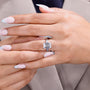IGI Certified emerald cut lab grown diamond engagement ring