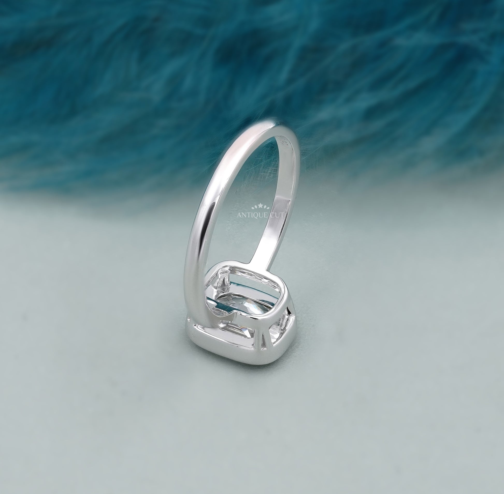 Cushion Cut Solitaire Engagement Ring with Bezel Setting