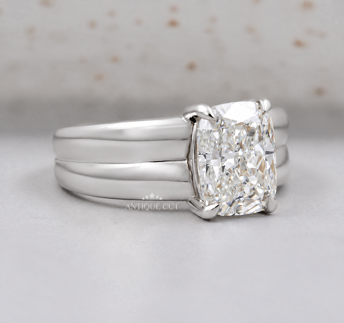2.0 Carat Lab Grown Cushion Cut Solitaire Engagement Ring