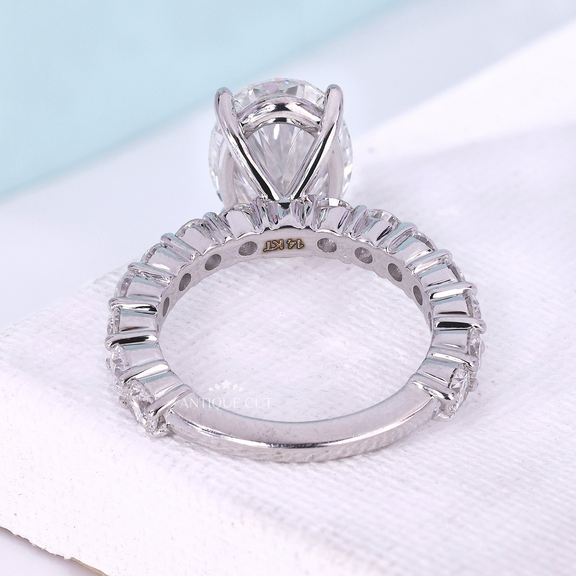 Antiquecut oval shaped engagement ring
