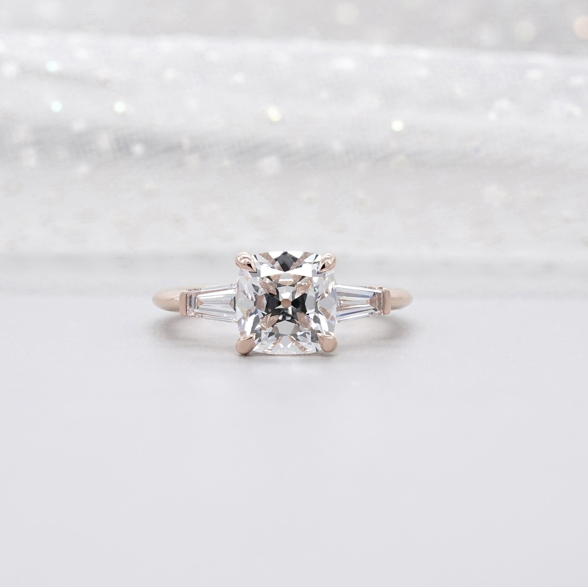 Cushion 2.50tcw Lab Grown Diamond Three-Stone Engagement Ring | IGI Certified