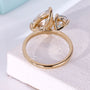 Antiquecut lab grown diamond ring with pear cut diamond setting
