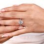 IGI certified hidden halo ring with oval cut diamond
