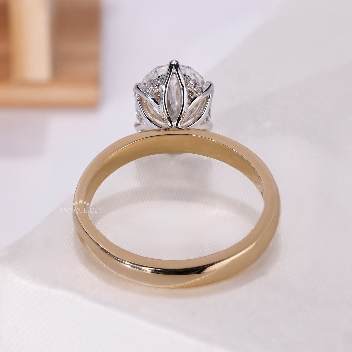 IGI certified oval lab grown diamond engagement ring