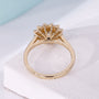 Lab grown diamond ring with floral halo setting