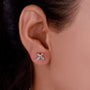 Marquise cut diamond flower earrings for bridal jewelry