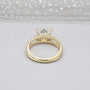 Radiant diamond ring with horizontal east west orientation