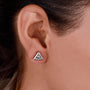 Stud Triangle Earrings with lab grown round diamonds