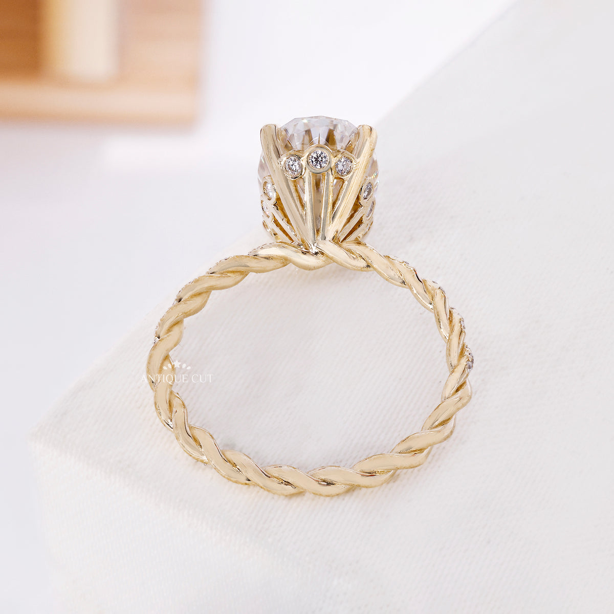 6.00 Carat Oval Diamond Engagement Ring With Hidden Halo & Twisted Band | IGI Certified