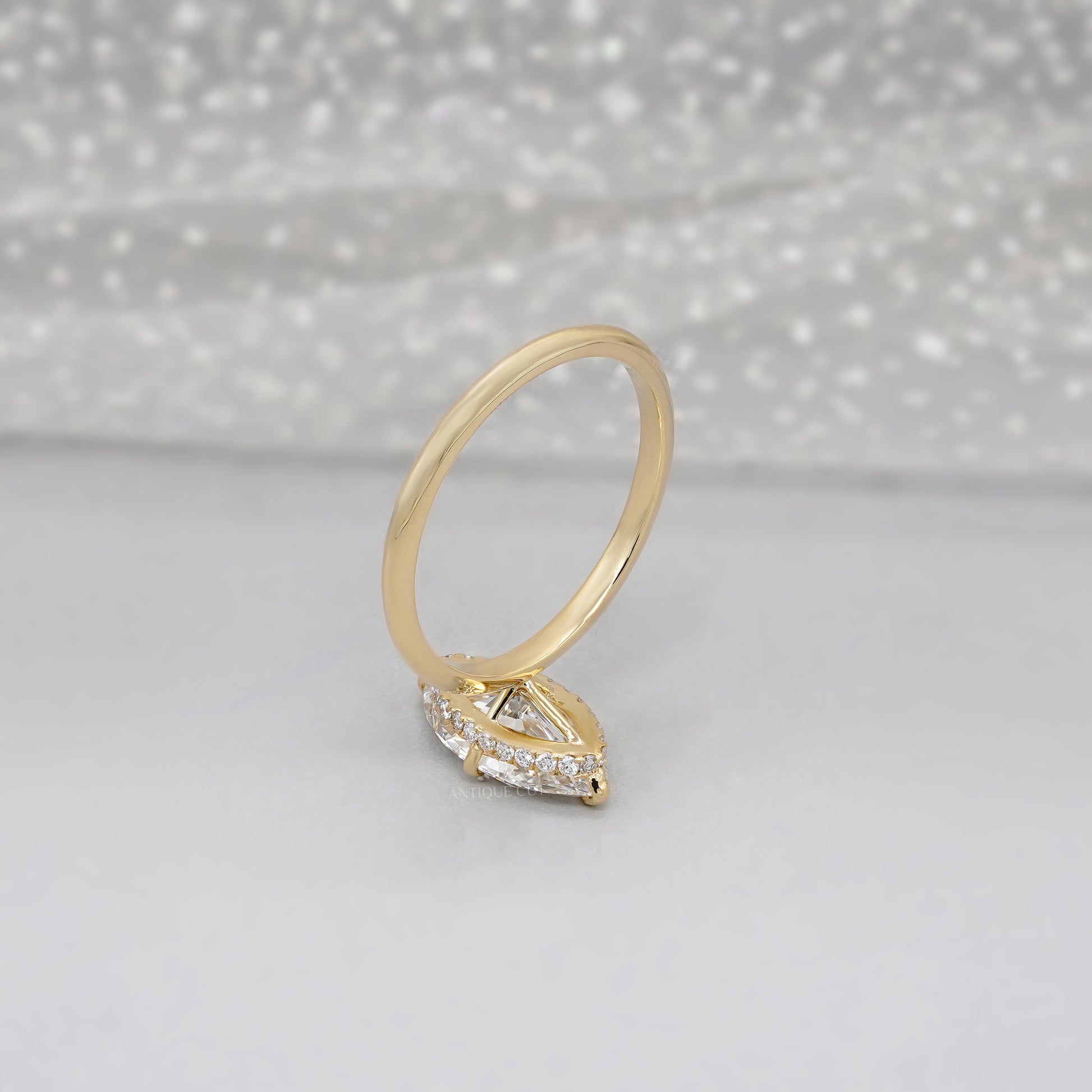 Marquise 3.20ct Lab Grown Diamond Hidden Halo Engagement Ring | IGI Certified