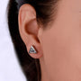 White gold geometric diamond stud earrings