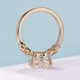 14K white gold ring with heart and round diamonds