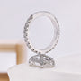 Close Up of Radiant Cut Diamond Ring with Hidden Halo