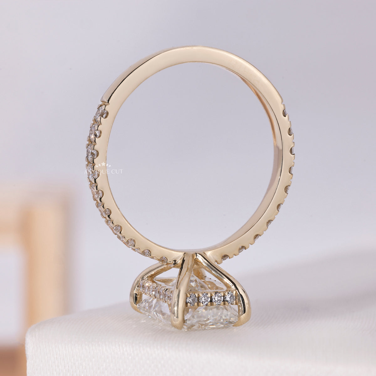 IGI certified radiant cut lab grown diamond ring