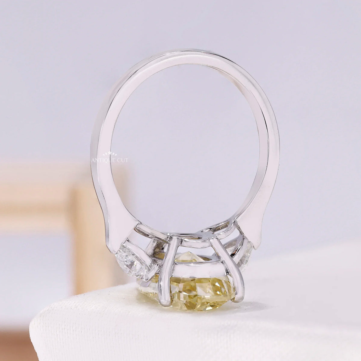 IGI certified yellow pear lab grown diamond ring
