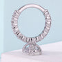 Oval pavé engagement ring with IGI certificate
