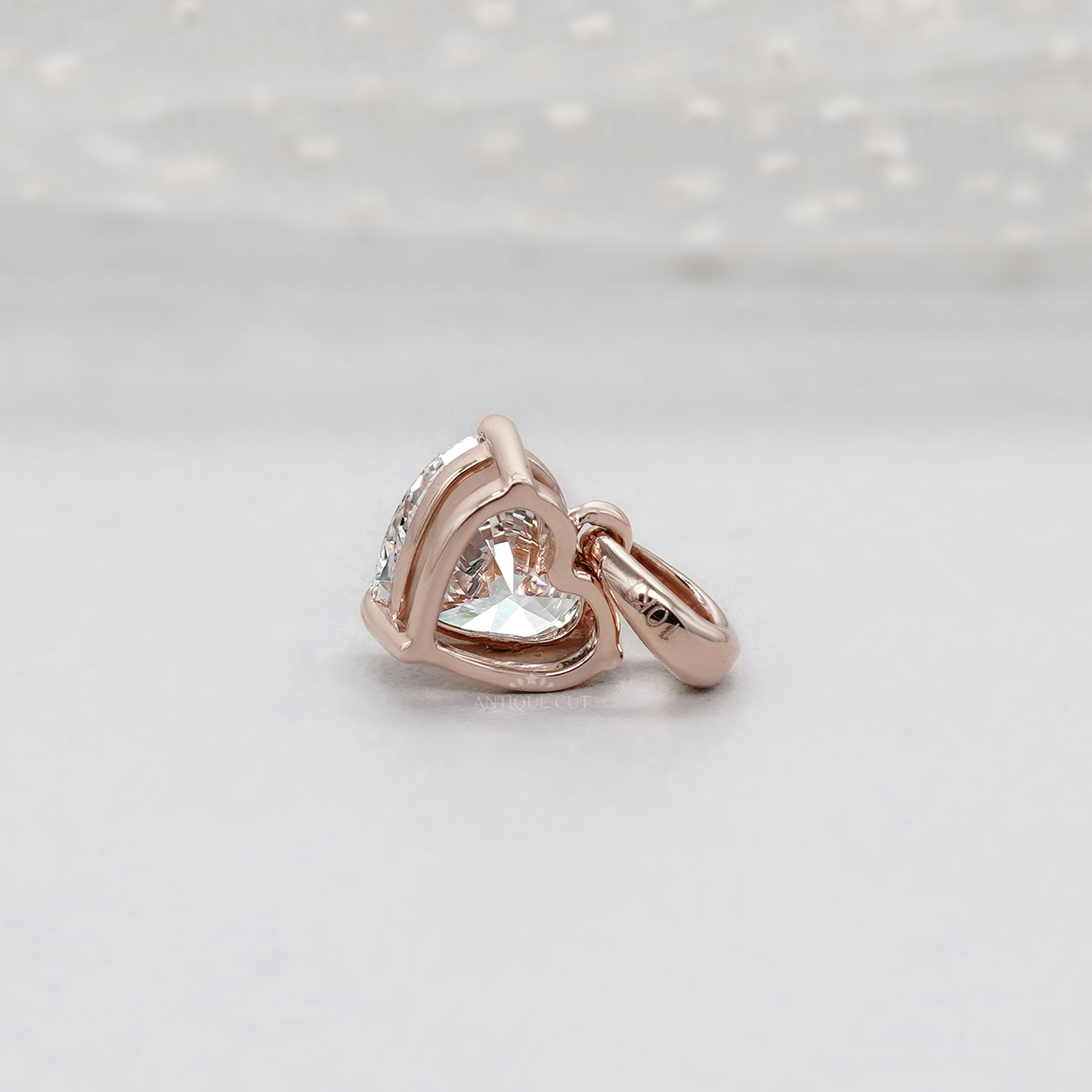 1.00ct Heart Lab Grown Diamond Pendant Necklace | Rose Gold Solitaire with Chain | IGI Certified