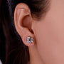 White gold lab grown diamond earrings pair