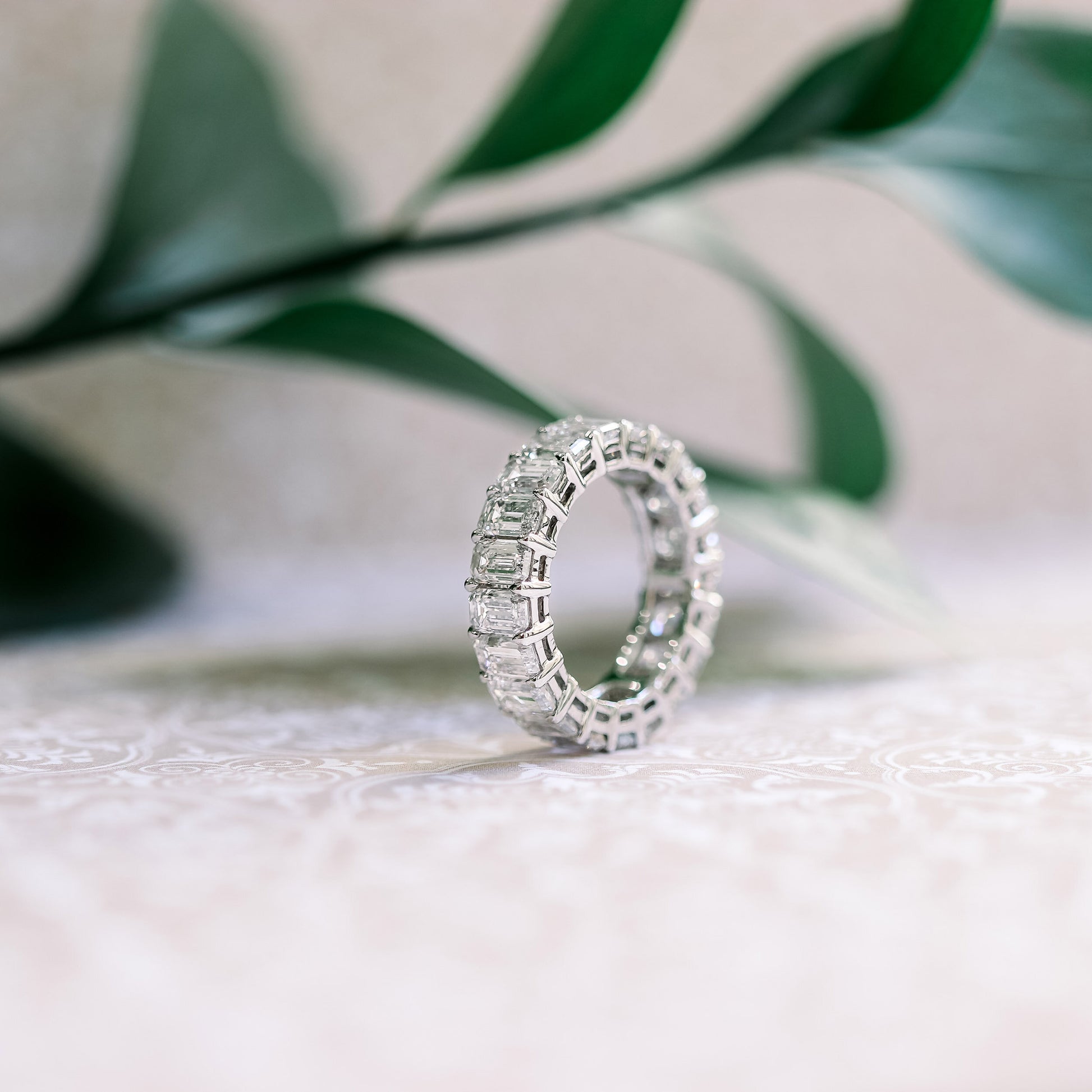 Emerald Lab Grown Diamond Eternity Band | EF Color, VS Clarity | IGI Certified | 5–6tcw | 14k/18k Gold | Ethical Wedding Band