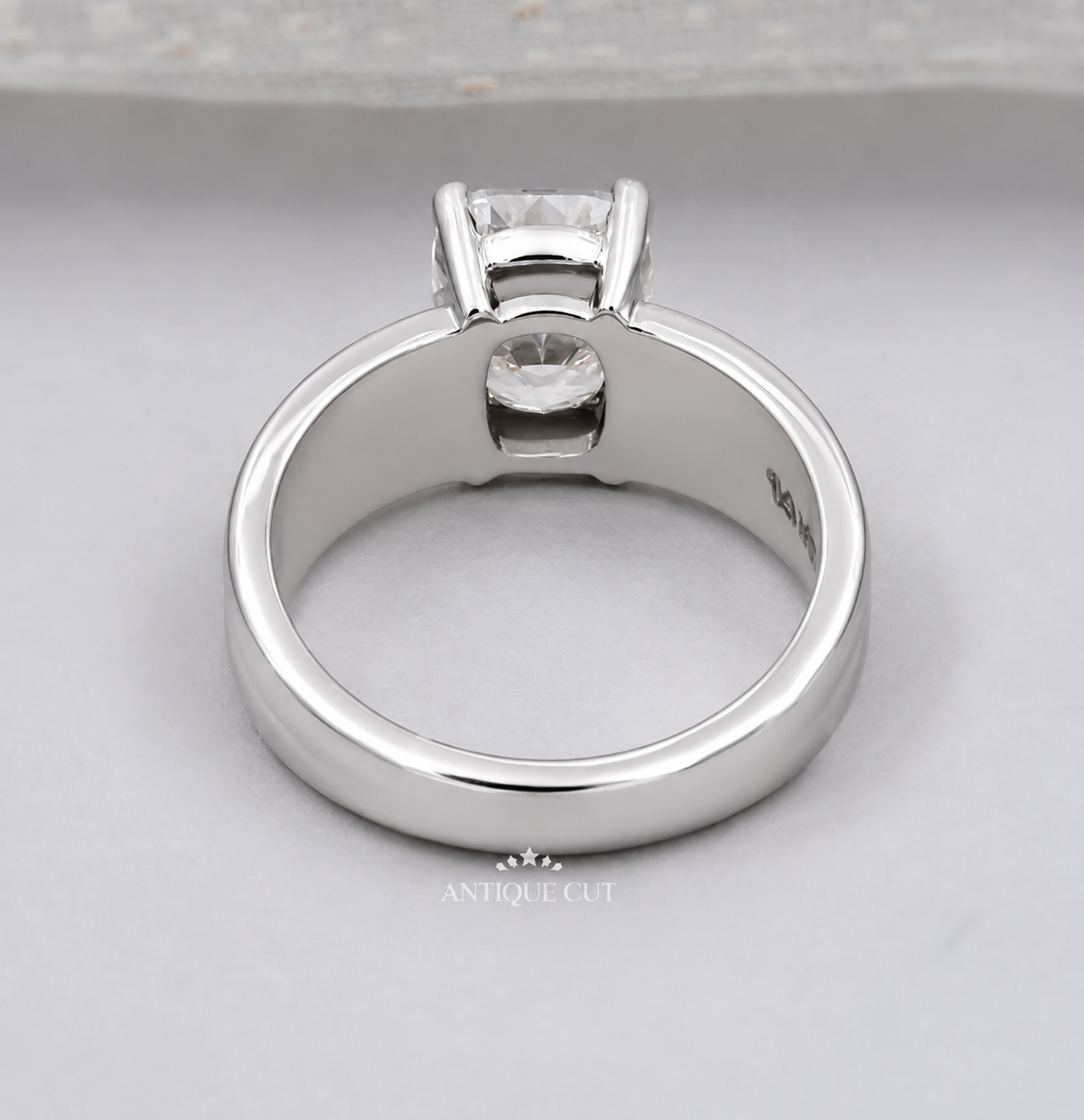 2.0 Carat Lab Grown Cushion Cut Solitaire Engagement Ring