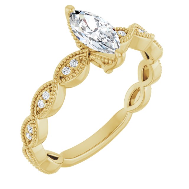 Marquise Engagement Ring Mounting