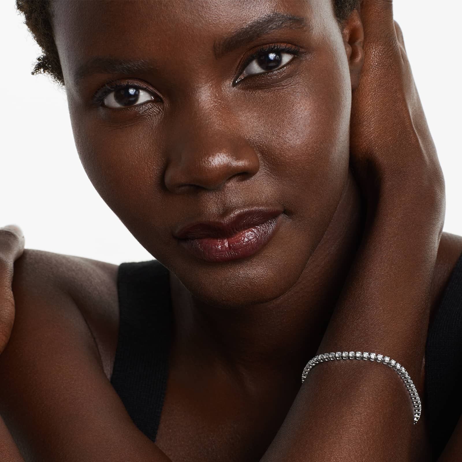 14K Gold Four Prong Lab Created Diamond Tennis Bracelet