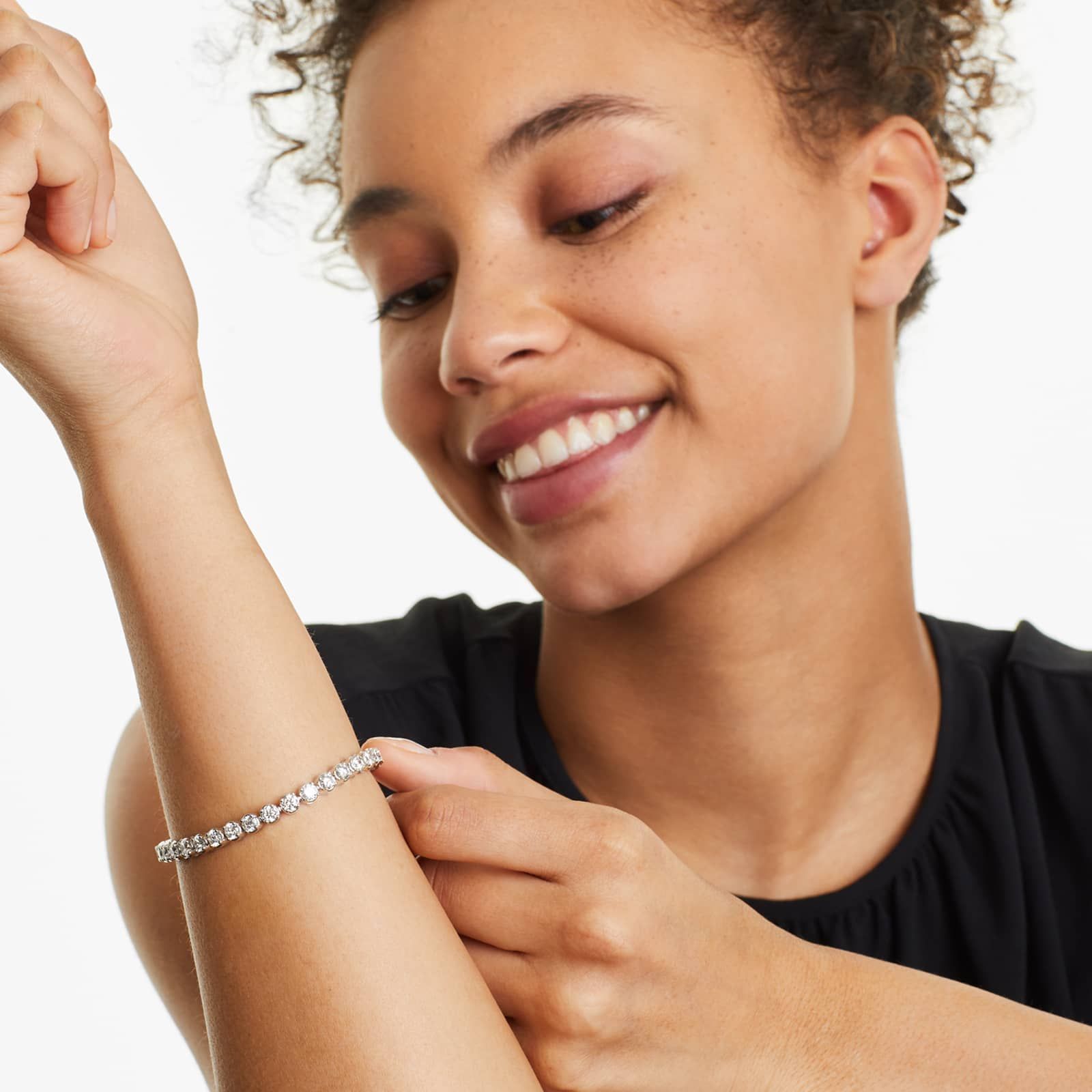 14K Gold Four Prong Lab Created Diamond Tennis Bracelet