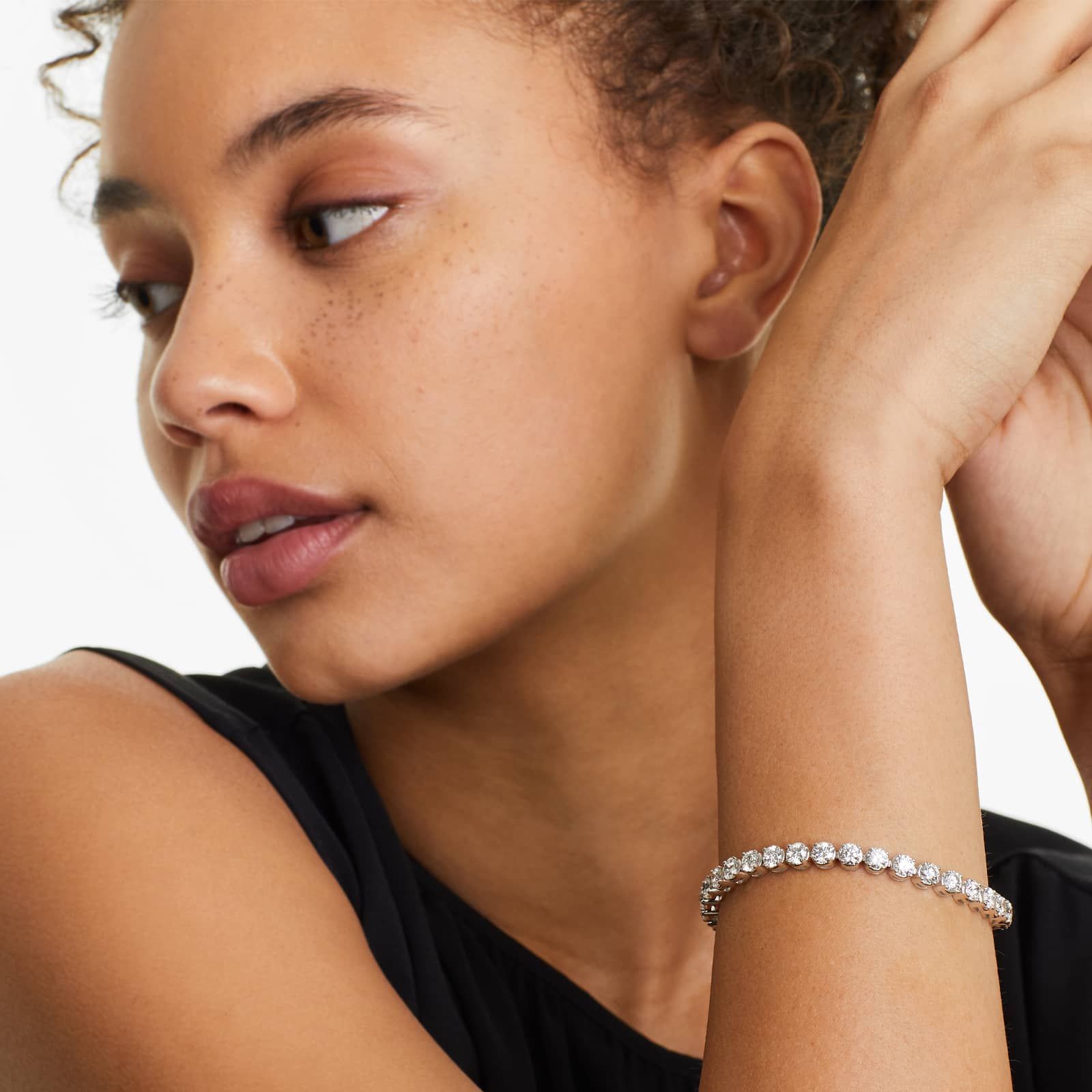 14K Gold Four Prong Lab Created Diamond Tennis Bracelet