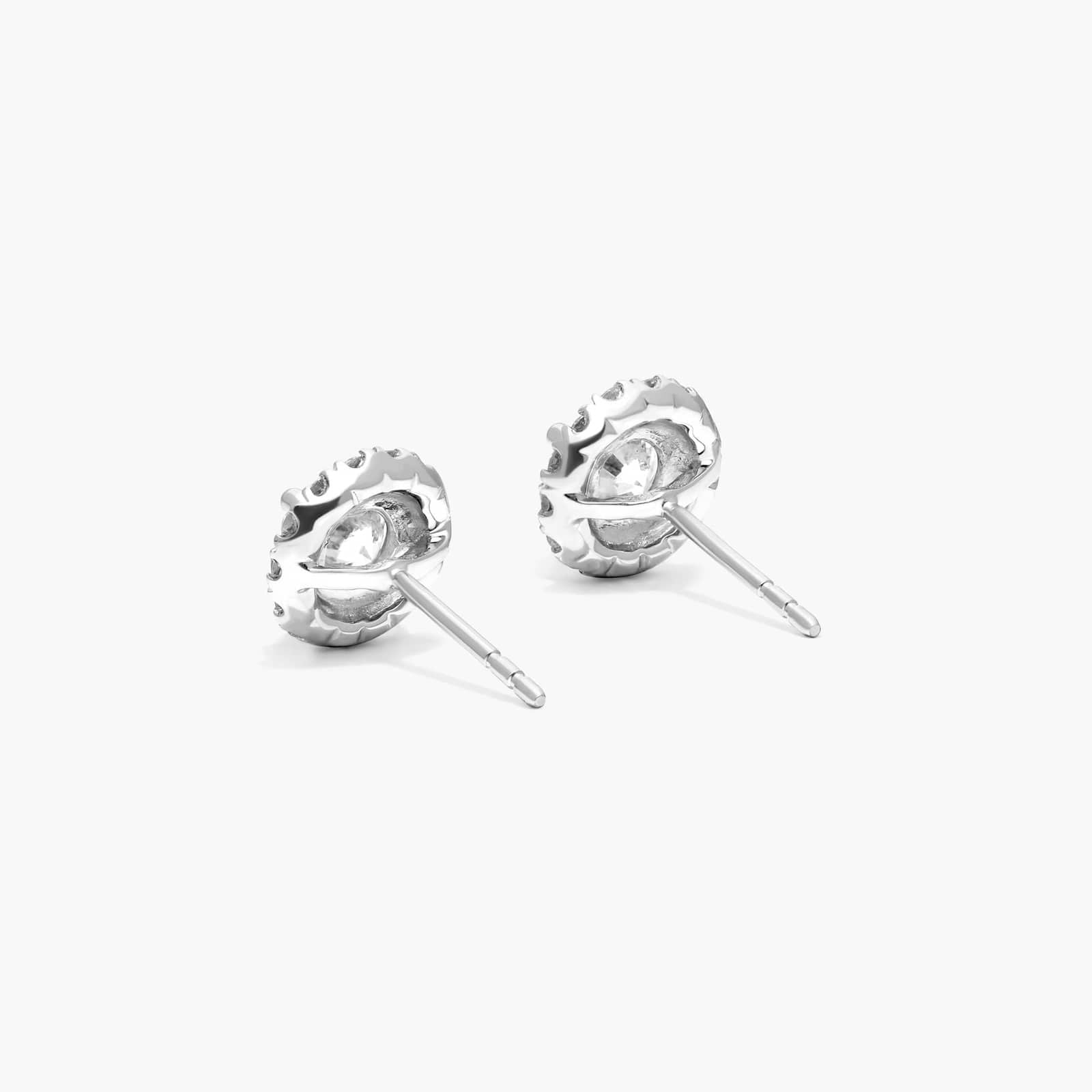 14K Yellow Gold Halo Lab Created Diamond Stud Earrings