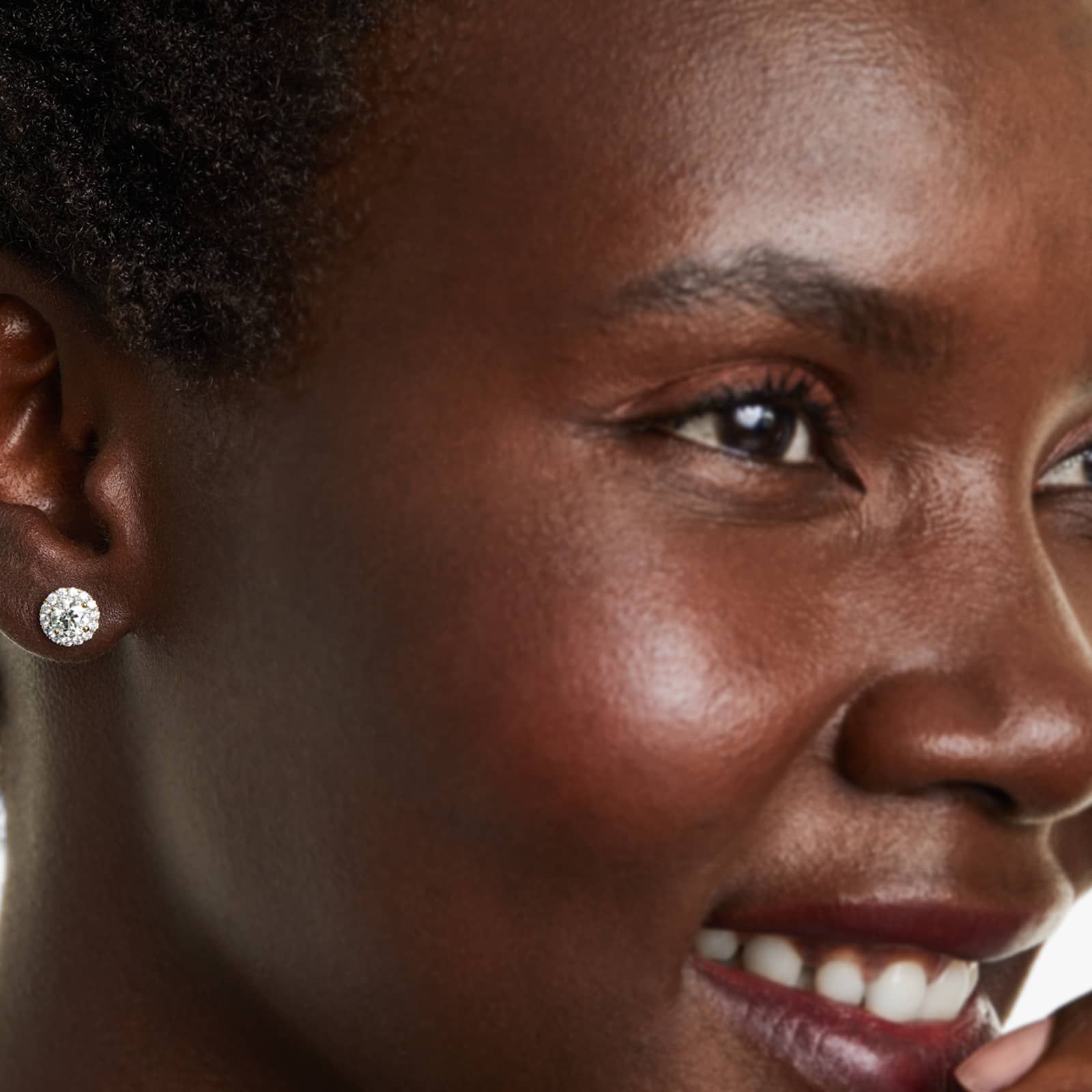 Round Lab Grown Diamond Halo Stud Earrings, EF Color, VS Clarity, IGI Certified