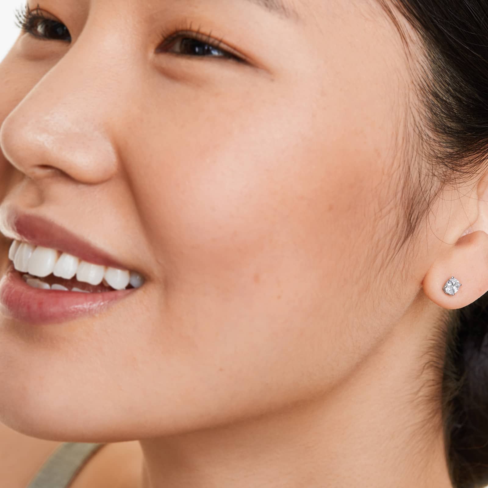 Oval Lab Grown Diamond Push Back Stud Earrings, EF Color, VS Clarity, IGI Certified