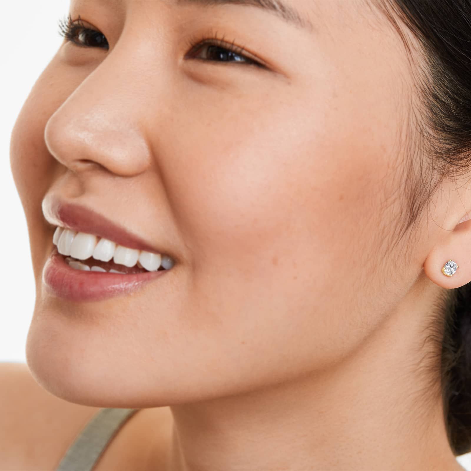 Oval Lab Grown Diamond Push Back Stud Earrings, EF Color, VS Clarity, IGI Certified