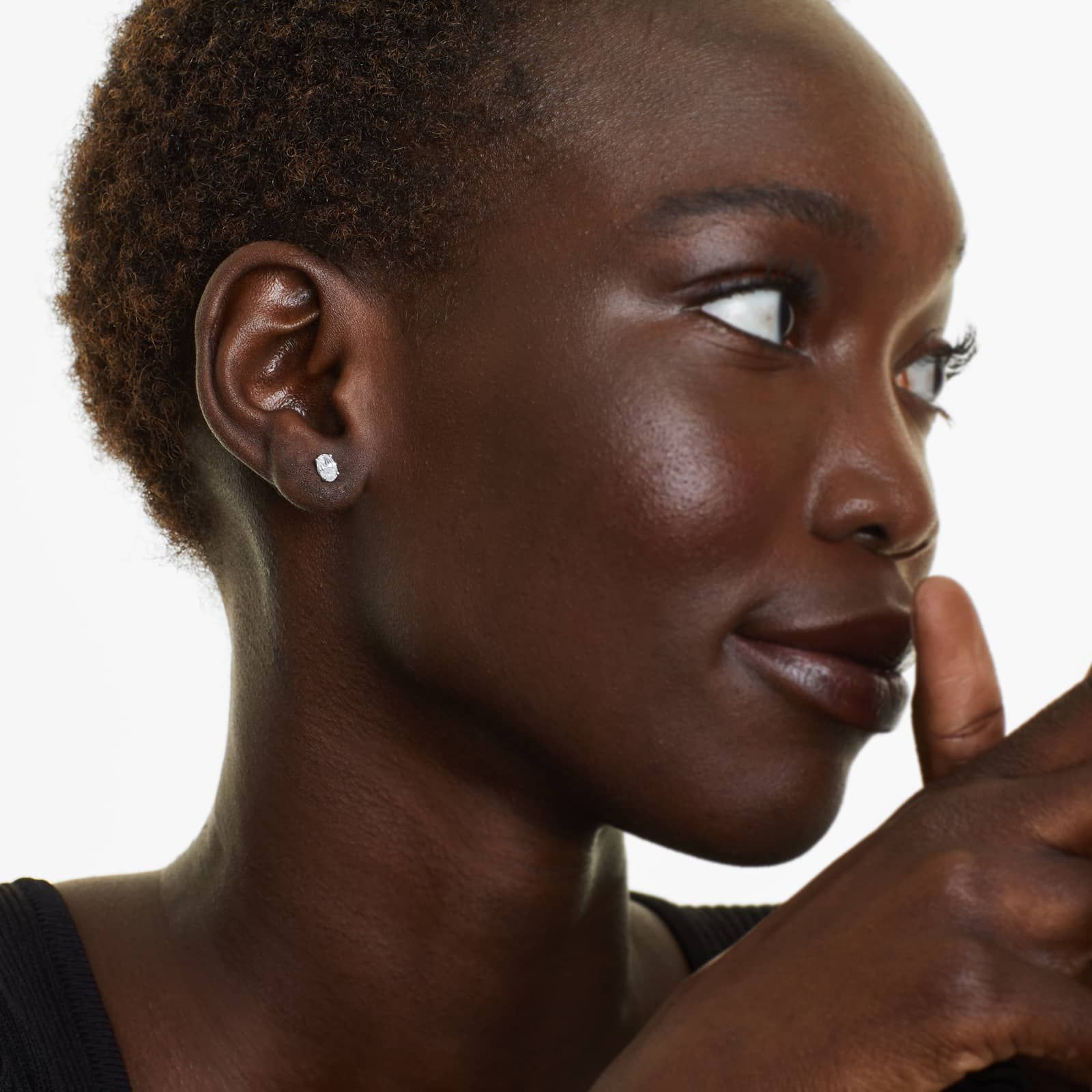 Oval Lab Grown Diamond Push Back Stud Earrings, EF Color, VS Clarity, IGI Certified